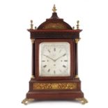 A Victorian walnut and ormolu mounted quarter striking bracket clock, Payne and Co., London