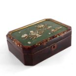 A Japanese lacquer and shibayama box