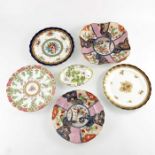 Four Royal Worcester historical design plates and two dishes