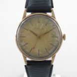 Waltham, a 9 carat gold manual wind gents wrist watch