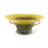 A Monart style twin handled Art Deco glass bowl