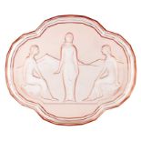 Walther and Sohn, an Art Deco pink glass tray