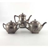 An American Aesthetic Movement silver plated tea set, Reed and Barton circa 1880