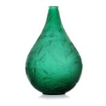 Rene Lalique, a Sauge green glass vase