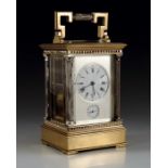 A French gilt metal and silver plated carriage clock