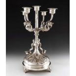 A Chinese silver five light candelabrum, Wang Hing, Hong Kong circa 1900