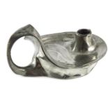 Hugo Leven for Kayserzinn, a Jugendstil pewter chamberstick