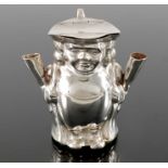 A George V novelty silver cigar table lighter, Birmingham 1911