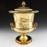 Paul Storr, a George III silver gilt wine cooler and cover, Rundell Bridge and Rundell, London 1809