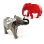 Charles Noke for Royal Doulton, two elephant figures