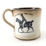 A commemorative transfer printed porter mug, Sir Robert Pee