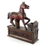 A Victorian cast iron Trick Pony Bank mechanical money box