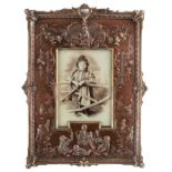 A Victorian silver plated electrotype photo frame, probably Elkington and Co