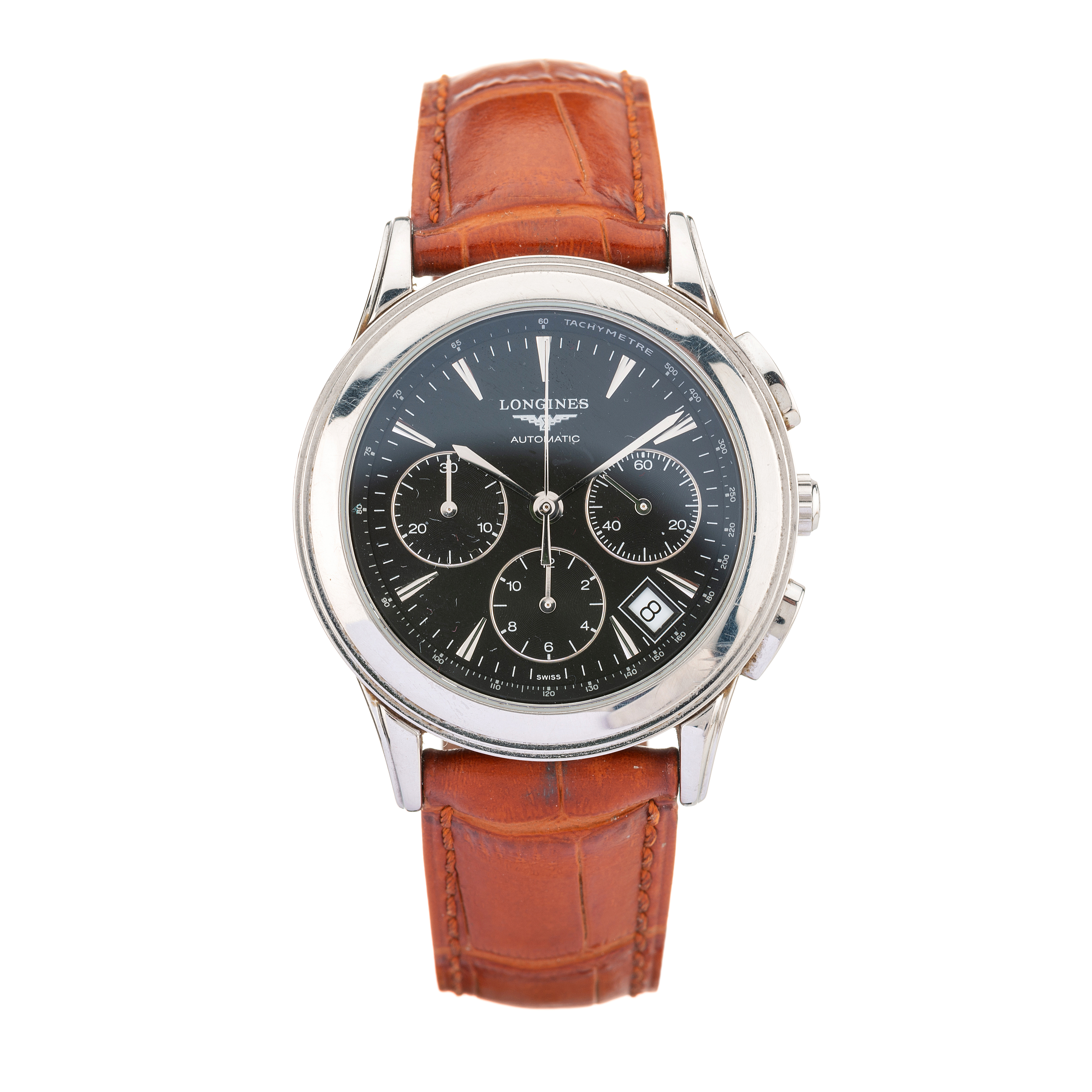 Longines, a stainless steel Flagship automatic chronograph wrist watch