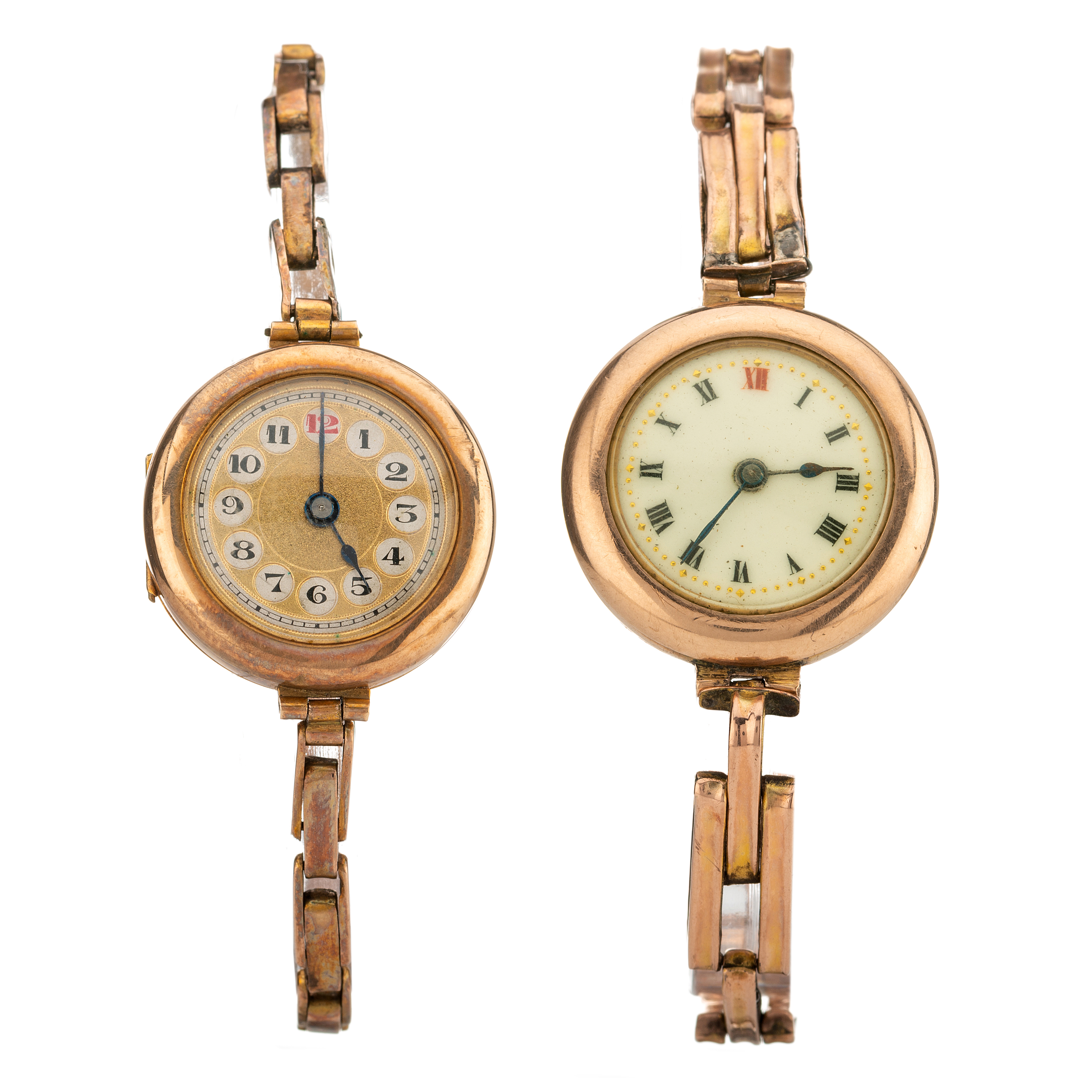 Two early 20th century 9ct gold bracelet watches