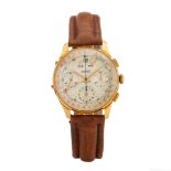 Eberhard & Co., an 18ct gold triple date chronograph wrist watch