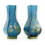 Baccarat, a pair of Japanesque cased and enamelled