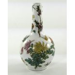 A Chinese porcelain bottle vase, 20th Century, blossom and insect decoration, printed archaic seal