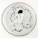 A Secessionist enamelled glass dish