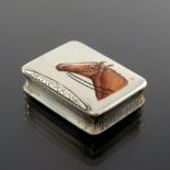 A Continental silver and enamelled vesta case