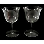 Josef Hoffmann for J J Lobmeyr, a pair of Secessionist wine glasses, circa 1917