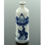 A Chinese blue and white snuff bottle, Kangxi mark