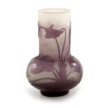 Emile Galle, a cameo glass Viola vase