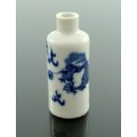 A Chinese blue and white snuff bottle, Qianlong mark