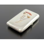 An Austrian silver and enamelled cigarette case, G