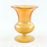 An Arts and Crafts iridescent glass Campana vase, possibly John Walsh Walsh