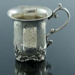 A Victorian Anglo Indian Colonial silver mug, Hamilton and Co., Calcutta circa 1856