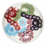 Baccarat, a large millefiori garland glass paperwe