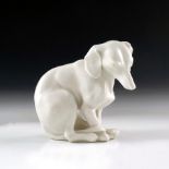 A Meissen blanc de Chine figure of a dachshund