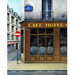 Thomas Pradzynski (Polish, 1951-2007), 'Cafe Hotel', oil on canvas