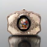 A 19th century silver, mother of pearl and micro mosaic purse