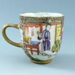 A Chinese famille rose coffee cup, 18th century Cantonese