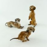 Three Rosenthal figures of dachshunds