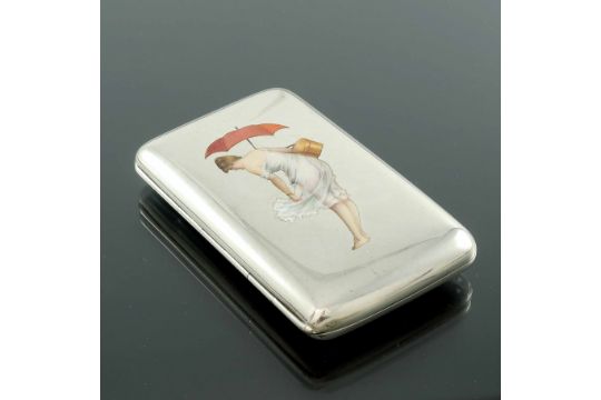 An Austrian silver and enamelled cigarette case, G - Image 3 of 8