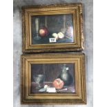 British School (19th century), a pair of still life paintings, watercolour, 16cm x 24cm, framed (2)