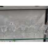 Waterford crystal cut glass wine glasses, cocktail ware