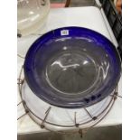 Bristol blue glass bowl