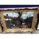 Attributed to J. Tonkins, Country Scene, oil on canvas, 45cm x 65cm, framed