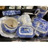 Quanity of blue and white pottery ware