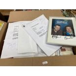 A box of opera and theatre programmes and recording scripts