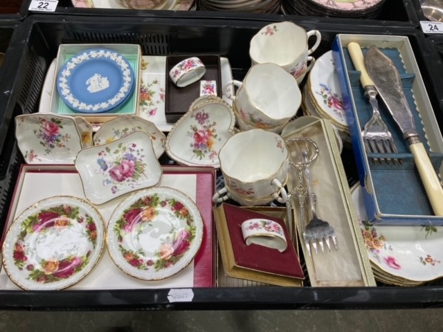 Various Royal Albert, Coalport, Royal Crown Derby china ware, small quantity EPNS ware