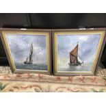 A.N. Blackman (British 20th Century), pair of shipping scenes, signed L.R oil on canvas 34cm x 29cm