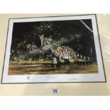 David Shepherd CBE, FRSA, FGRA (British, 1931 - 2017) Clouded leopard and cubs, signed L.R, No.495/9