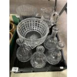 A quantity of glassware including port, sherry, brandy decanters, champagne bucket etc. 6+