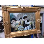 After Claude Monet, The Flower Seller, oil on board, 40cm x 60cm, framed