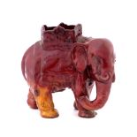 Bernard Moore, a flambe figural elephant vase